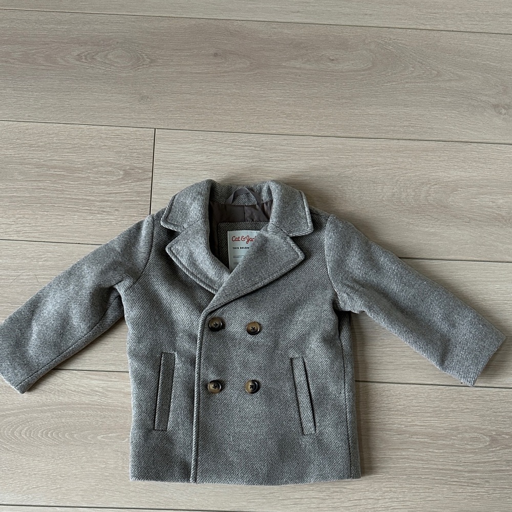 Cat & Jack Gray Toddler Double-Breasted Peacoat
